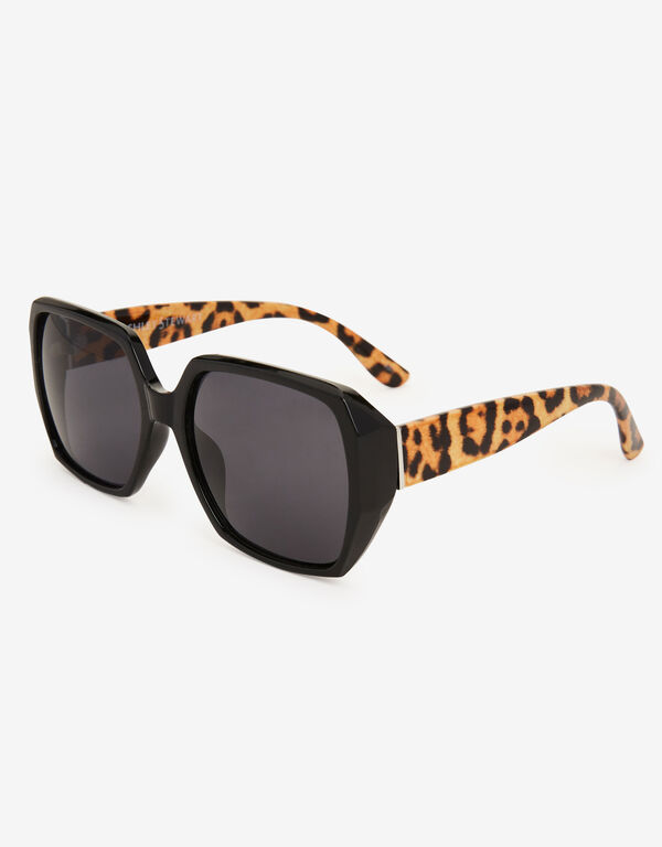 Animal Print Square Sunglasses, TORT image number 1