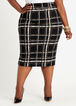 Plaid High Waist Pencil Skirt, Black image number 0