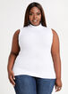 Plus Size Chic Mock Neck Ribbed Knit Stretch Sleeveless Sweater image number 0