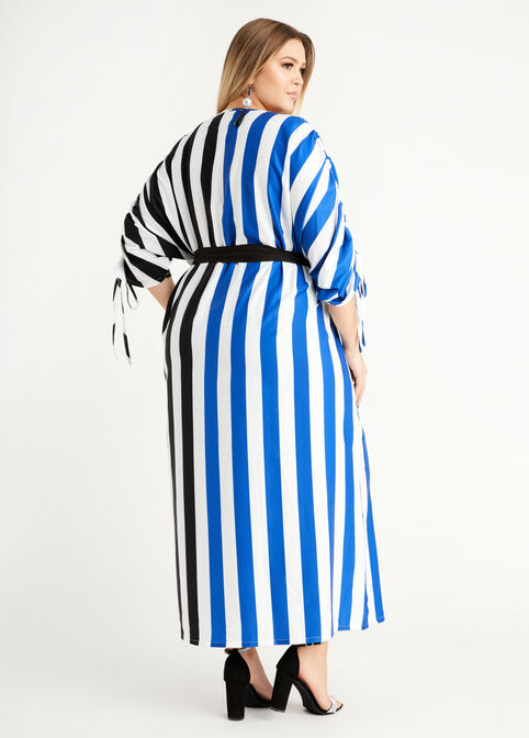 Belted Stripe Button Up Shirtdress, Sodalite image number 1