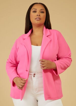 Textured Knit Blazer, Pink image number 0
