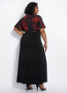Floral Tie Overlay Tank Maxi Dress, Black Combo image number 1