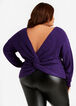Knot Plunge Back Sweater, Acai image number 0