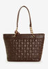 Anne Klein Quilted Tote, Chocolate Brown image number 1