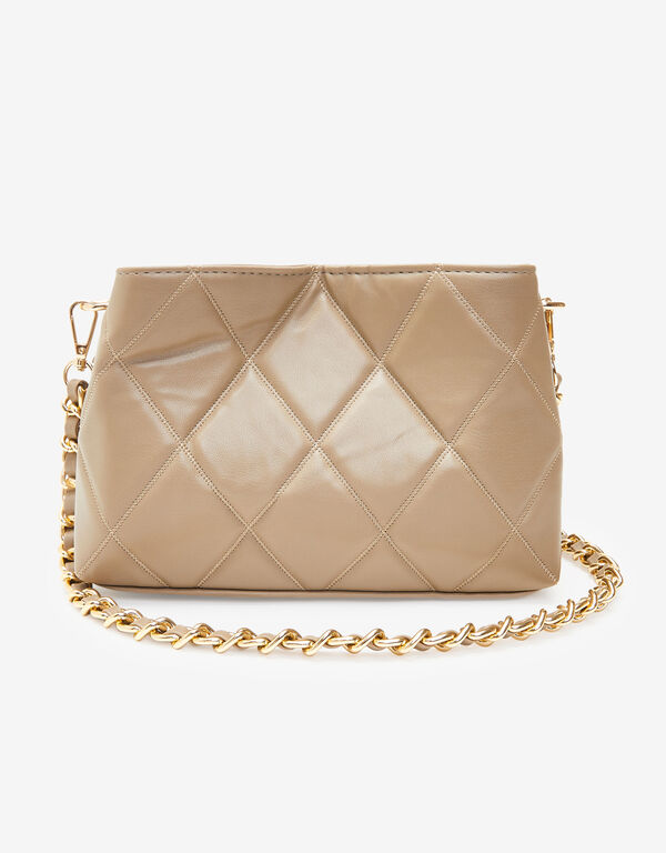 Bebe Benny Quilted Crossbody, Camel Taupe image number 1