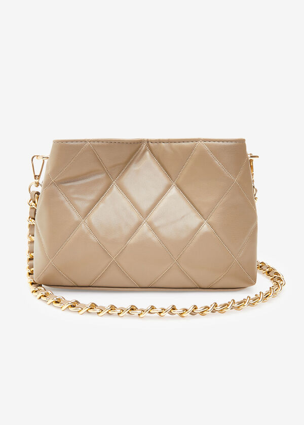 Bebe Benny Quilted Crossbody, Camel Taupe image number 1