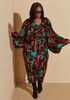 Abstract Pleated Cocoon Dress, Multi image number 3