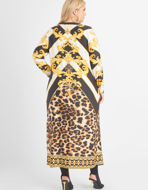 Status And Leopard Print Duster, Black Animal image number 1
