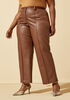 Faux Leather Straight Leg Trousers, Potting Soil image number 2