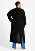 Puff Sleeve Open Front Cardigan, Black image number 1