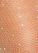 Rhinestone Fishnet Footed Tights, Nude image number 1