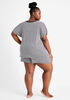 Ellen Tracy Pajama Shorts Set, Black White image number 1
