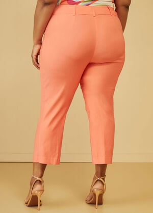 Twill High Rise Capris, LIVING CORAL image number 1