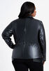 Faux Leather Gathered Jacket, Black image number 1