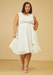 Pleated Floral A Line Dress, White image number 3