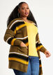 Stripe Open Front Cardigan, Military Olive image number 0