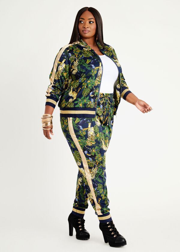 Printed Jersey Track Pants, Multi image number 2