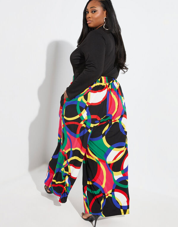 High Rise Printed Wide Leg Pants, Amazon image number 1