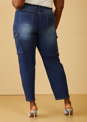 Split Front Slim Leg Jeans, Denim image number 1