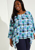 Printed Crepe Poncho, Ice Green image number 2