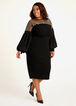 Plus Size Sequin Sheer Yolk Balloon Sleeve Sheath Cocktail Party Dress image number 0
