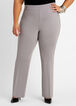 Plus Size Ponte Pull On Wide Leg High Waist Woven Stretch Pant image number 0