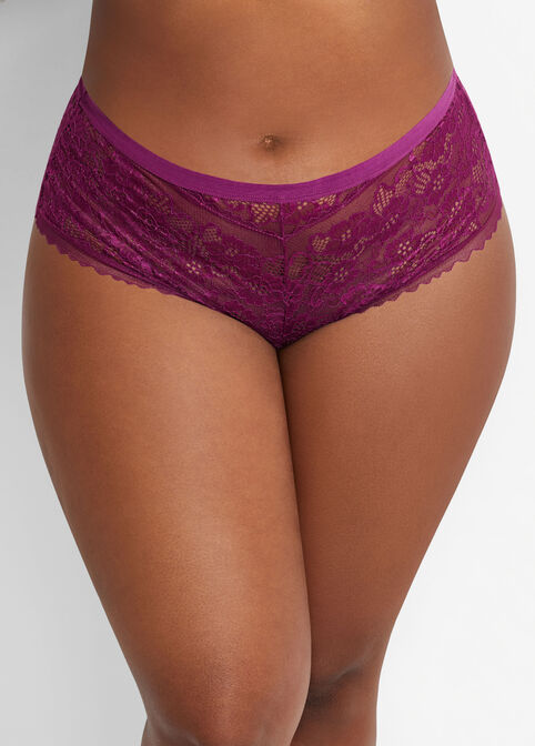 Scalloped Lace Hipster Panty, Purple image number 0