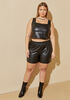 Faux Leather Crop Top, Black image number 2