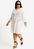 Beach Break Lace Up Mesh Cover Up, White image number 0