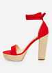 Ankle Strap Medium Width Sandals, Red image number 1