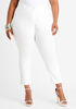White Stretch Twill Ankle Pant, White image number 0