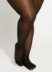 Houndstooth Opaque Footed Tights, Black image number 0