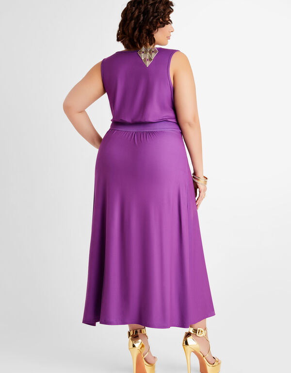 Grommet Waist Maxi Dress, Purple Magic image number 1