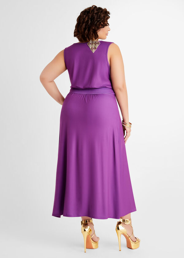 Grommet Waist Maxi Dress, Purple Magic image number 1