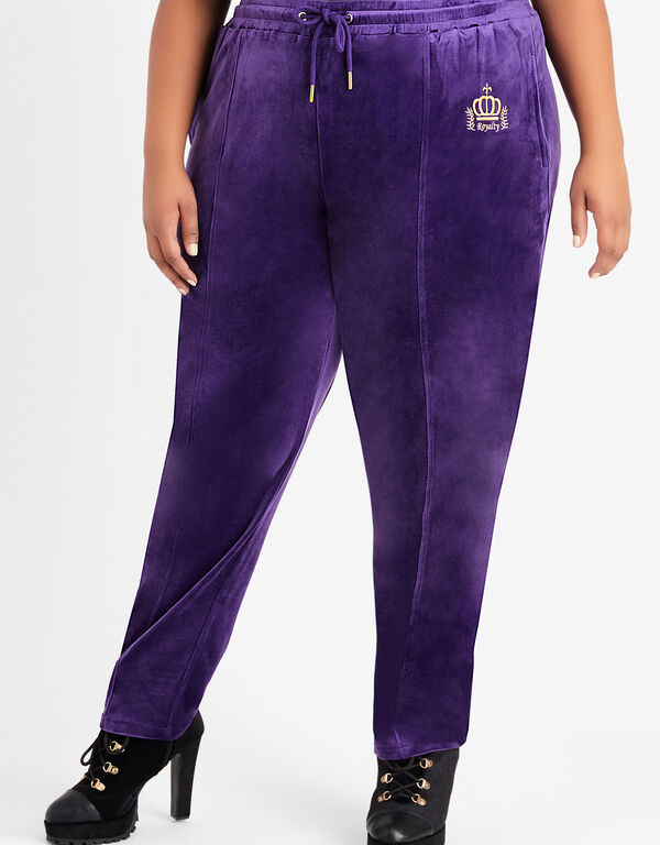 Royalty Velour Track Pants, Acai image number 0