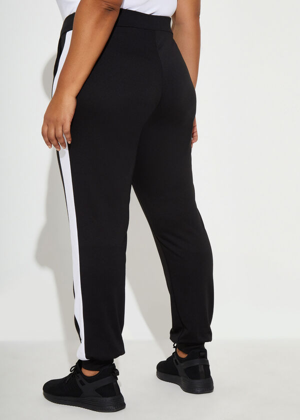 Striped French Terry Joggers, Black image number 1