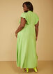 Ruffle Sleeved Seamed Maxi Dress, Jade Lime image number 1