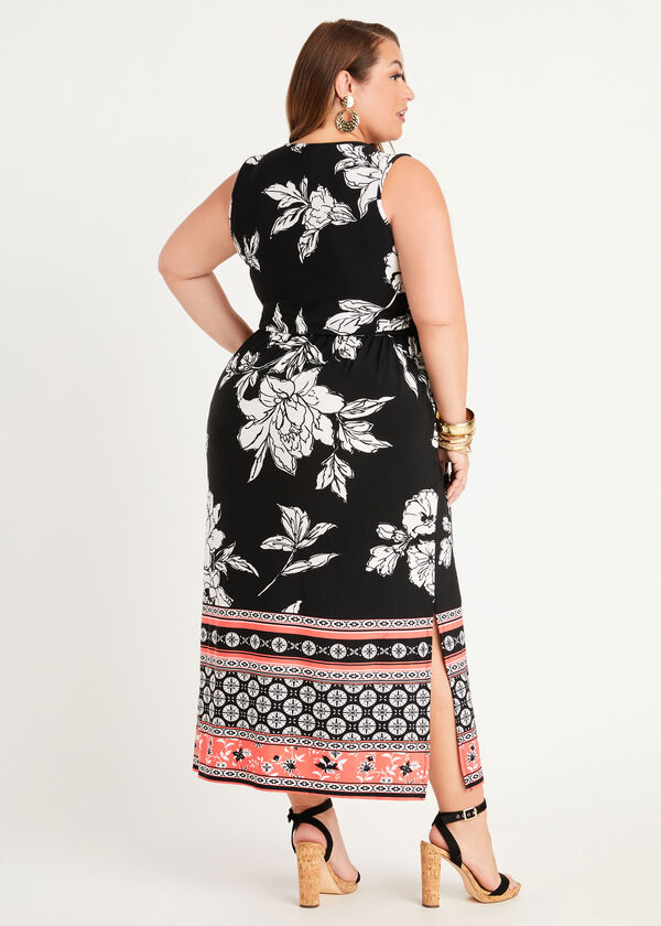 Tall Belted Border Maxi Dress, Multi image number 1