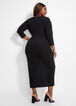 Colorblock Front Slit Maxi Dress, Black White image number 1