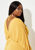 Cropped Faux Wrap Jumpsuit, Mustard image number 1