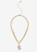 Layered Pave Dollar Sign Necklace, Gold image number 0