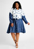 Belted Bleach Chambray Shirtdress, Blue image number 0