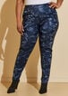 Camo Faux Leather Leggings, Navy image number 2