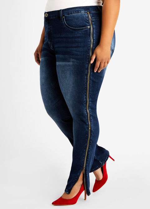 Side Zip High Waist Skinny Jean, Sodalite image number 0