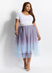 Glitter Ombre Tulle Midi Skirt, Grapemist image number 2