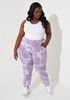 Tie Dye French Terry Joggers, Lavender Wave image number 0