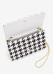 Houndstooth Faux Leather Clutch, Black Combo image number 2