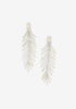 Silver Tone Crystal Leaf Earrings, Silver image number 0