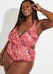 Cyn & Luca Snake Print Swimsuit, Red image number 0