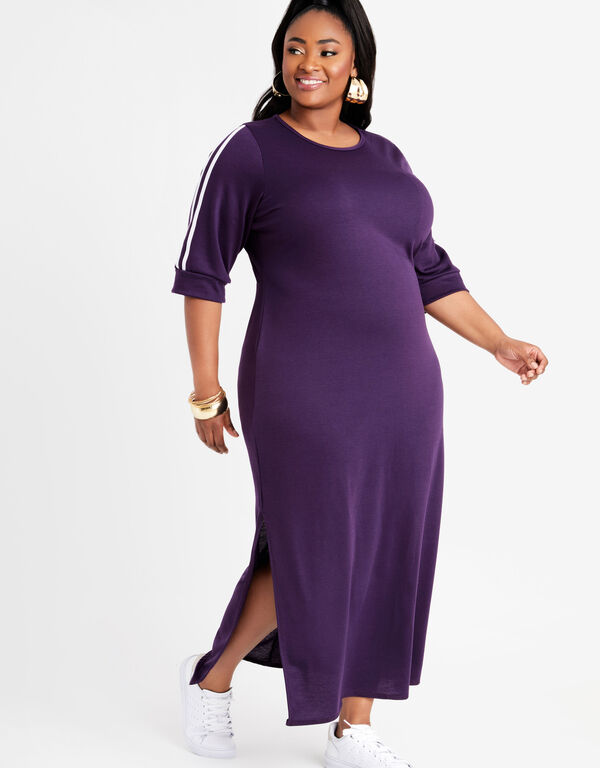 Speed Stripe Side Slit Maxi Dress, Purple Magic image number 0
